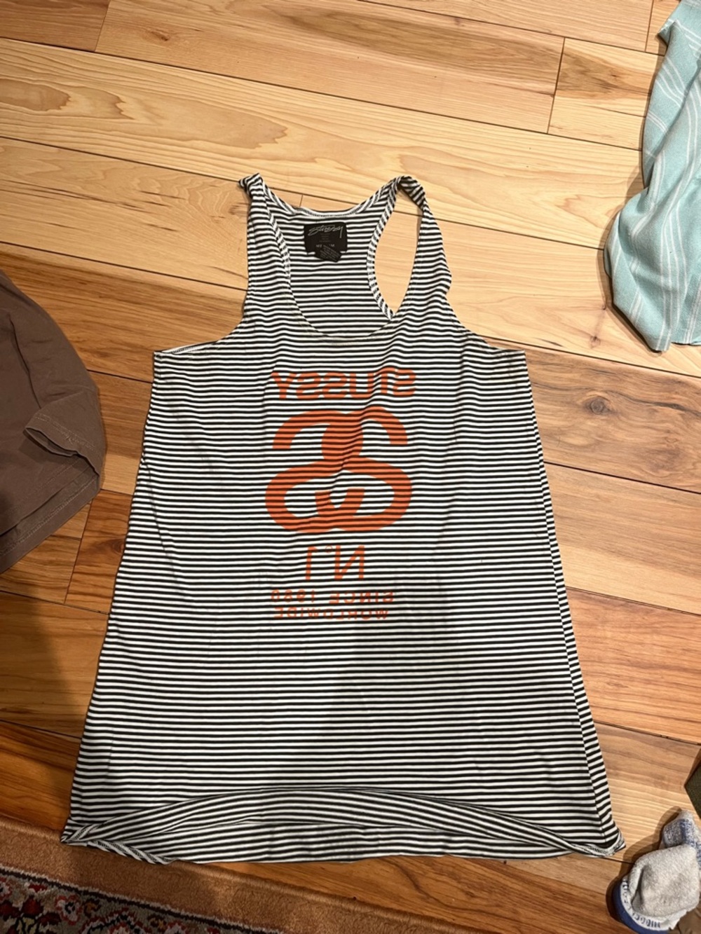 Vintage Stüssy Striped Racerback Tank Dress / Swim Cover-Up – Streetwear Mini